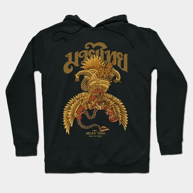 Muay Thai Tattoo Garuda and Serpent Hoodie by KewaleeTee